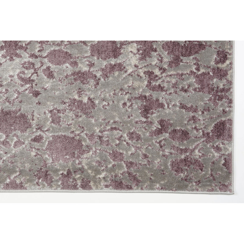 Bungalow Rose Dipasquale Champagne/Plum Gray Area Rug Wayfair